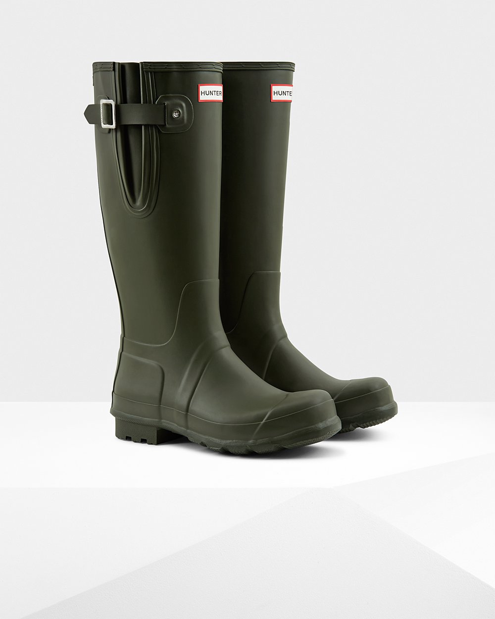 Men Hunter Original Side Adjustable | Tall Rain Boots Dark Olive | NZ-96031-YSAE